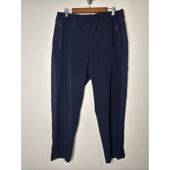 Chico's Womens Lightweight Ankle Pants Size 2.5 14R Blue Zipper Pocket Jogger - Picture 1 of 8